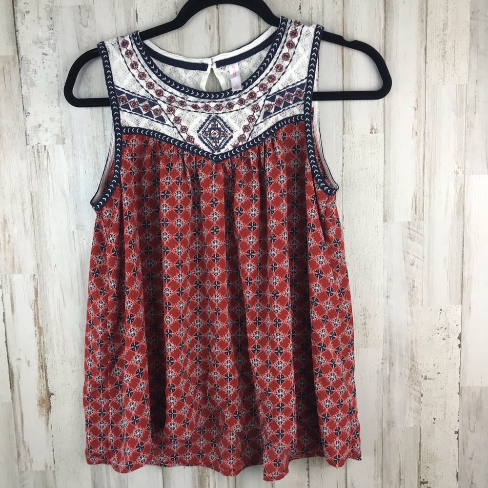 Xhilaration Boho Tank High Low Size L